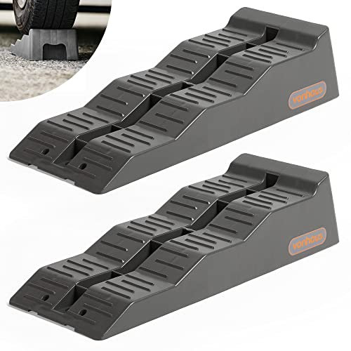 VonHaus Caravan Levelling Ramp Set – Heavy Duty Chocks/Blocks for Keeping Motorhome, Campervan, RV, Trailer, Caravan, Car, Van Secure – 3 Step Levels, Non-Skid, Strong & Durable, 2.5 Tonne Capacity