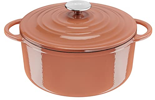 Tefal E26004 LOV - Pentola da 25 cm, in ghisa recuperata, ideale per tutti i piani cottura, adatta a induzione, adatta al forno fino a 250 °C, lavabile in lavastoviglie, terracotta, arancione