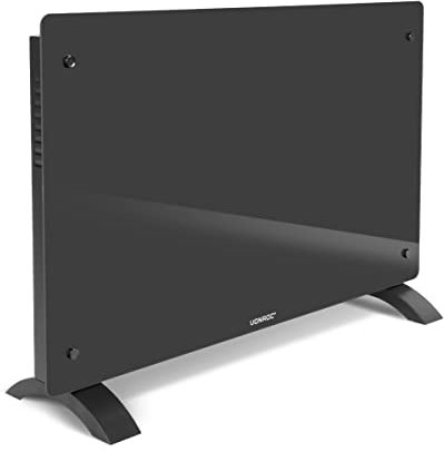 VONROC Elektroheizung energiesparend 2000W - Konvektor Heizung [24qm Räume] - Mobile Elektrische Heizung [App/Touch Steuerung] - Heizkörper 2in1 Wand-/Bodenmontage - Grau