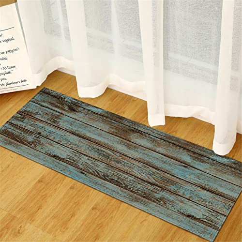 XQKXHZ Türkis Küchenteppiche Und Matten Waschbarer Landhausstil Teppich Küchenläufer rutschfeste Komfort-Küchenmatte Teppichläufer Für Küchen Flur Esszimmer Waschküche,4,60x90cm/24 x35