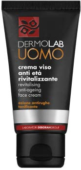 Dermolab Crema facial antiedad para hombre, con acción revitalizante contra arrugas y tonos, ayuda a contraer el envejecimiento de la piel, 50 ml