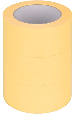 verpacking Lot de 3 rouleaux de ruban de masquage crêpe de 50 m de long - Largeur : 50 mm - Pour peintre, artisanat