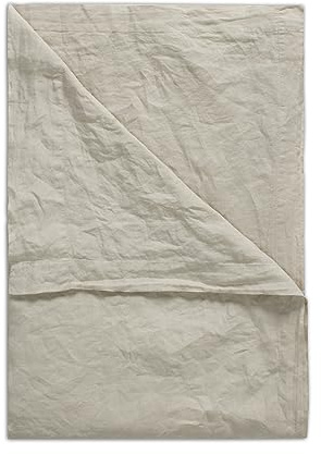 Luxury 100% Natural Linen Flat Sheet | Pure Linen Bed Sheets | Luxurious Hotel Quality | Belgian French Flax Woven In Portugal | Almond - Single