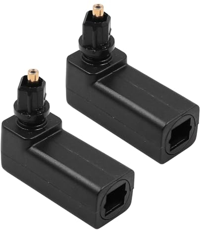 WANGCL Adattatore Cavo Ottico Toslink da 2 Pezzi Adattatore Cavo Audio Ottico Digitale da 90 Gradi Adattatore da 360 Gradi Maschio a Femmina per Adattatore TV Via Cavo Ottico Toslink
