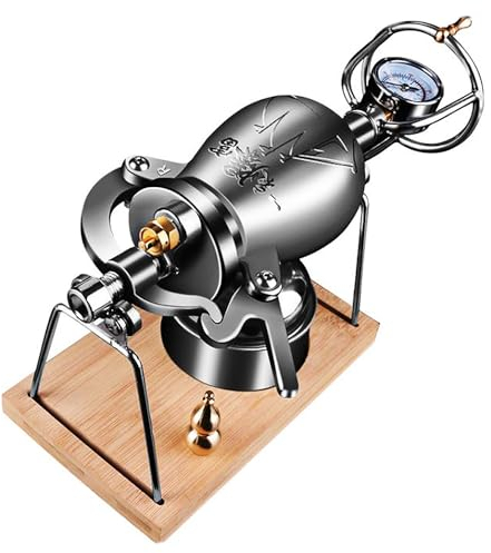 WTTTTW DIY Mini Popcorn Machine 300ml Large Capacity Chinese Popcorn Maker, Stainless Steel Popcorn Poppers w/Pressure Gauge & Popcorn Bag, Home Popcorn Pot, Silver
