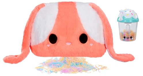 Fluffie Stuffiez Feature Plush - Pillow Fight Plush Bunny - Kuschelweicher Flaum - ASMR, Interaktiv - Einfache Reinigung mit Eigenem Staubsauger - für Kinder ab 4 und Sammler