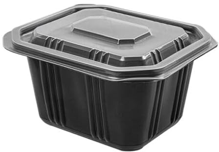 GM 50 Pezzi - Contenitori Ermetici Neri per Alimenti, Formato 500 Ml, Contenitore Termico per Alimenti Caldi Con chiusura Ermetica Salvaliquidi, Utilizzabili in Forno Microonde, Riutilizzabili.