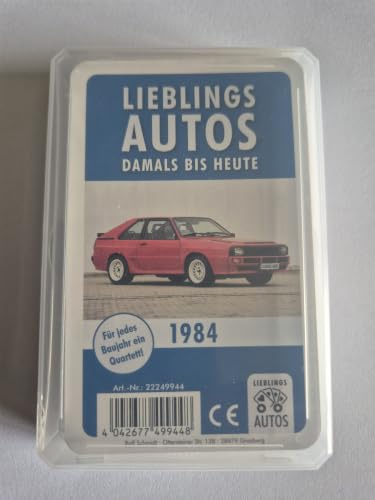 Lieblings Autos Auto Quartett 1984 Baujahr Geburtsjahr 42. Geburtstag Geschenk Spielkarten Neu