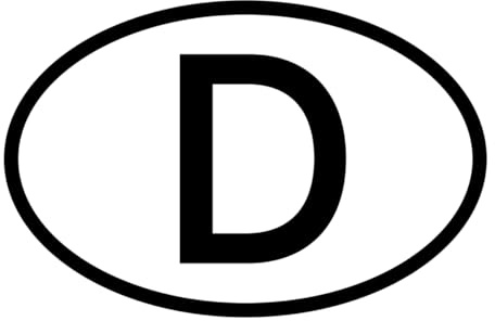 Deutschland D Magnet Länderkennzeichen 17,5 cm x 11,5 cm Schwarz Weiß