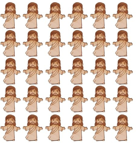 yybng trä liten Jesus, 30 stycken små Jesus-figurer, Jesus-leksaksfigurer, lätt liten Jesus-leksak docka miniatyr kristen Jesus Kristus dekorationer