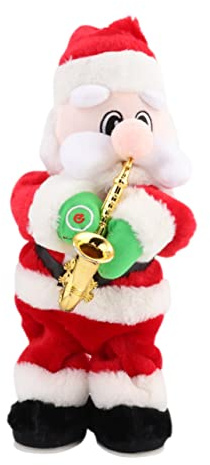 UPKOCH 1pezzi Babbo Natale Elettrico Musica Bambola Che Suona Sassofono Decorazione Natalizia Ornamento Di Babbo Natale Giocattolo Natalizio