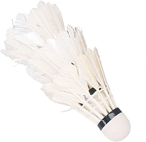 Badminton-Ball, Badminton-Ausrüstung, 3 Stück, Weiße Gänsefedern, Badminton-Schaumballköpfe, Federbälle, Federn mit Aufbewahrungseimer für Professionelles Training und Amateure
