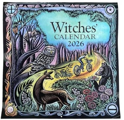 Witches Calendar 2026, Witch Calendar 2026, Witch Monthly Wall Calendar, Hangable Family Planner & Daily Organizer, For Living Room, Home, Bedroom, Workplace (1PCS)
