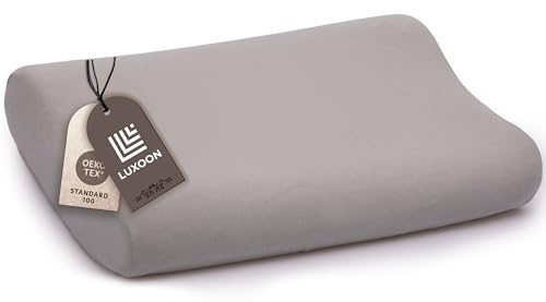 Luxoon Kissenbezug für Gesundheitskissen – 95% Baumwolle / 5% Elasthan, Atmungsaktiv und Hautfreundlich, Waschbar, Für Komfort und Hygiene 1er Pack 30-45 x 50-65 cm, Grau