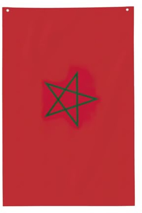 Bandera de Marruecos con estampado de bandera de Marruecos para exteriores, decoración de jardín de una sola cara