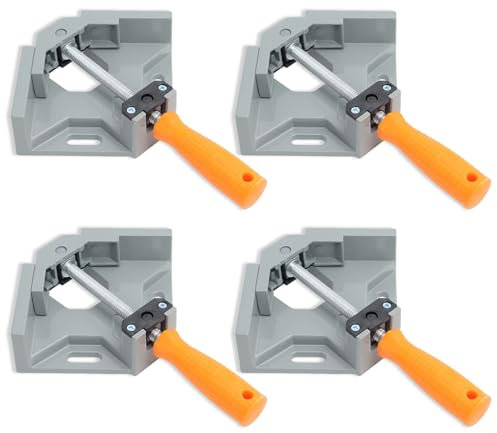 VZXZXE 4 Stück Winkelspanner 90 Grad, Winkelklemme Verstellbar, Eckklemmen für Holzbearbeitung, Aluminium-Legierung Eckspanner Geeignet für Tischlerei, Maschinenbau, Bilderrahmen