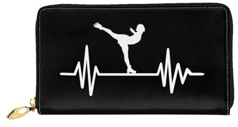 Reißverschluss Geldbörse Herzschlag Eiskunstlauf Eiskunstläufer Handtaschen Kreative Portemonnaie Retro Kartenetui Für Kinder, Tochter, Freundin