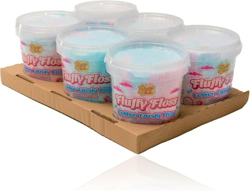 Candy Paradise Cotton Candy, Fluffy & Popping Floss Cotton Candy Floss (50g (Pack of 6), Fluffy Strawberry & Tutti-Frutti)