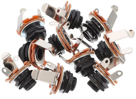 10er Set 6 35 Mm Gitarren-klinkenbuchse Schwarze Platte Zum Montieren Von Gitarren-endstift Jack-mutter Unterlegscheibe