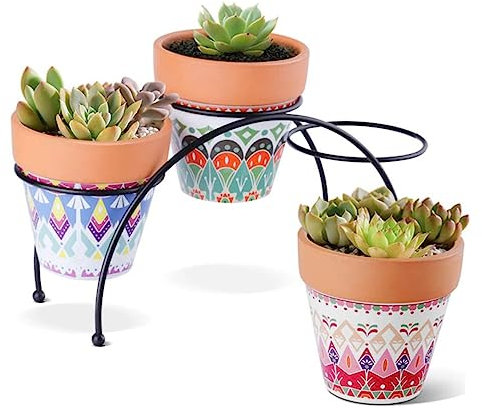 Toddmomy 3piezas Maceta De Cerámica Gruesa Roja para Suculentas y Flores Decorativa Resistente