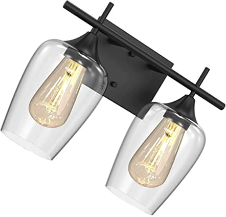 Tofficu Vintage Industrial Licht Wandleuchte für Badezimmer Retro Spiegellampe für Stilvolle Beleuchtung im Bad Wohnzimmer oder Schlafzimmer Platzsparendes Design Gemütliche