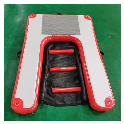 ZHJOPP Pet Dog Climbing Ladder, Dog Water Toys, Dog Inflatable Water Ramp, Pet Auxiliary Climbing Ladder, Suitable for Pet Water Park, Swimming Pool, Beach (Red 150L x 100W x 15H cm)