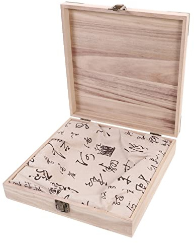 Mikikit Caja de Madera para Pastel de Té Pu'er Beige Pulido Suave y Diseño Retro para Almacenamiento y Cultura del Té
