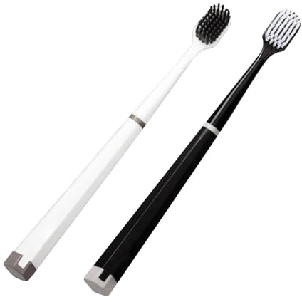 Spazzolino manuale – Spazzolino da denti con setole morbide | Manico ergonomico per la cura della bocca | Strumento per la pulizia profonda della testa larga per un'efficace rimozione 'alito