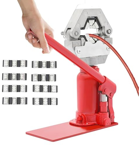 7T Manuell hydraulisk slangpressare, slangpressverktyg med 4 pressmunstycken, bänkmonterad flaskjack, slangpressare, jordbrukssprutmaskin, lås, slangklämverktyg för 6,5-20 mm