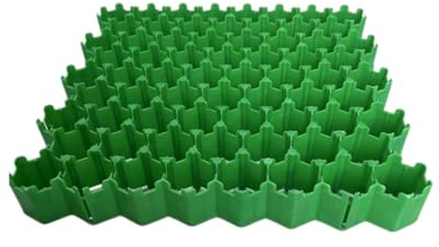 Grille de Gravier Plastique for allée, renforcement de Route en Herbe, Bases de Dalles de Pavage, grilles d'allée, 4 grilles = 1 m² (50 x 50 cm, Vert)(7cm-16 Pieces)