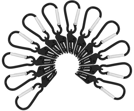 TOBBOMEY 12 Pcs Outdoor Camping Tent Plastic Clips Secure Clamp Tarp Clips for Shade Sail Tarpaulins Canvas Covers with Strong Grip for Hiking Fishing and Traveling
