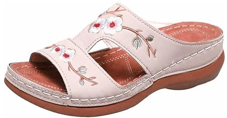 Parte inferior gruesa y moda al aire libre, con puntera abierta, cabeza cuadrada, arrastre frío, zapatos de mujer, tela vaquera coreana, zapatos y sandalias de verano para mujer, Pink, 36.5 EU