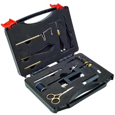 F Fityle Kit d'outils de Montage de Mouches pour la pêche, idéal pour Les et Les activités de Plein air. Léger et Compact, il Comprend Un étau, des