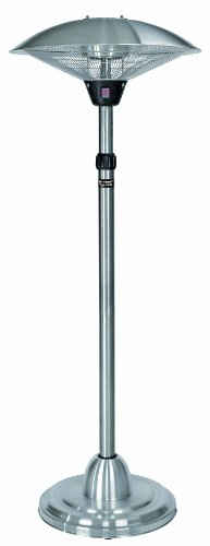 Einhell Riscaldatore alogeno NHH 2100 (2.100 W di potenza di riscaldamento, 2 barre di riscaldamento alogene, griglia di copertura, tubo in acciaio inox, riflettore in alluminio), colore argento