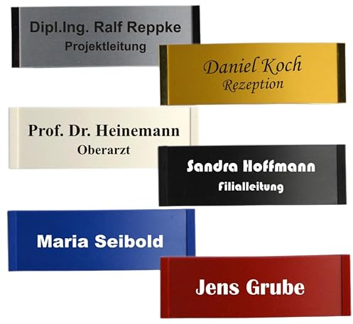 Schmalz® Kunststoff Namensschild, Größe 68x22 mm, mit Magnet oder Nadel, mit Einzelnamen, personalisiertes Magnetbefestigung, Name Badge, Namensschild für Kleidung (rot)