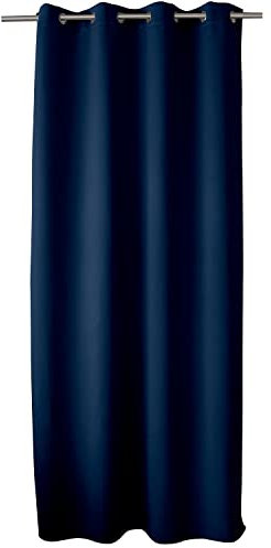 Disfrute de Home con 8 Blackout Cortina Ojales Poliéster Azul Marino 140x240 cm