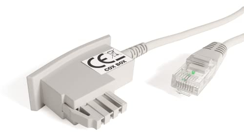 COXBOX Câble DSL Fritzbox, Speedport, Easybox, câble TAE RJ45 blanc, câble de routeur VDSL ADSL avec signature galvanique pour une protection efficace contre les interférences