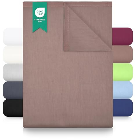 GREEN MARK Textilien Klassische Bettlaken – Flaches Laken aus 100% Baumwolle, ohne Gummi, hautfreundlich, pflegeleicht, bei hohen Temperaturen waschbar - Sand/Beige - 180x275 cm