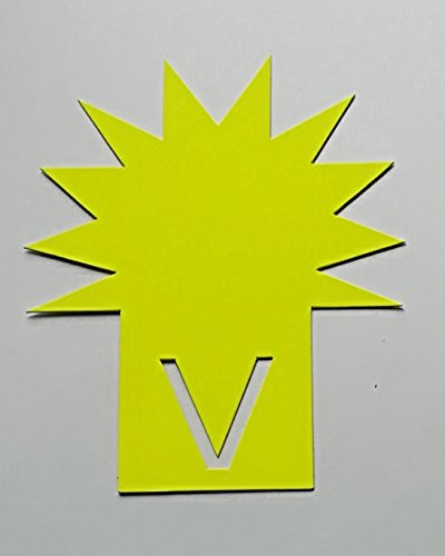 50 Steck - Sterne - Preisschilder aus Karton leuchtgelb 11,3 x 14 cm 380g/qm Werbesymbole für Räumungsverkauf
