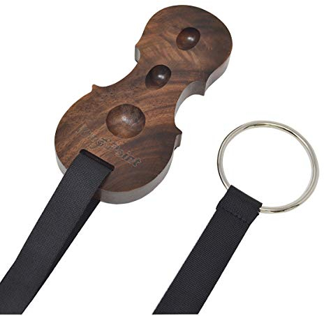 Kingpoint-Massivholz-Cello-Halter, Antirutsch-Stopper, Anchor-Schutz in Cello-Form, 3 Löcher natürliches holz (Black Walnut)