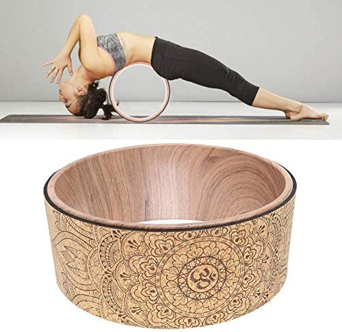 FLY FLU Natural Cork Yoga Wheel ， Starke Premium-Walze Für Dharma Yoga Wheel Pose - Zum Dehnen Erhöhen Der Flexibilität Und Verbessern Von Backbends