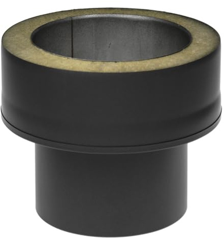 raik Rauchrohr/Ofenrohr Coltherm Übergang von einwandig auf doppelwandig Durchmesser 150 mm Stahlblech Schwarz SH30011500-sw