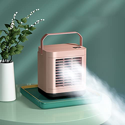 USB Desktop Ventola di Raffreddamento Ad Acqua Water, Condizionatore d'Aria Ricaricabile, Mini Portatile di Refrigerazione, Raffreddatore d'Aria Senza Foglie, Fan Mobile,Pink
