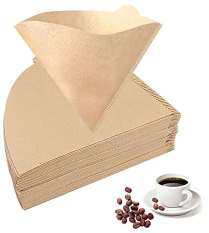 100 PCS Coffee Filter Papers, Paper Coffee Filters Compatible with V60 Size 02 Disposable Unbleached Cone Filter Paper for Pour Over and Drip Coffee Maker (1-4 Cups)