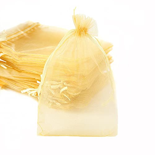 30 Stück Organza Säckchen Zum Befüllen,Organzabeutel Geschenkbeutel Kordelzug Säckchen Organzasäckchen für Festival Party Hochzeit Bonbonsbeutel,Schmuckbeutel Lavendel Geschenk Säckli,15x20cm Gold