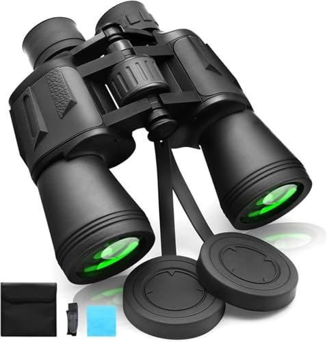 ZIYOUHU Fernglas für Erwachsene, 20 x 50, hohe Leistung, schwaches Licht, wasserdicht, HD, kompaktes Fernglas, BAK4-Prisma, FMC-Objektiv für Vogelbeobachtung, Jagd, Reisen, Fußball, Sternenbeobachtung