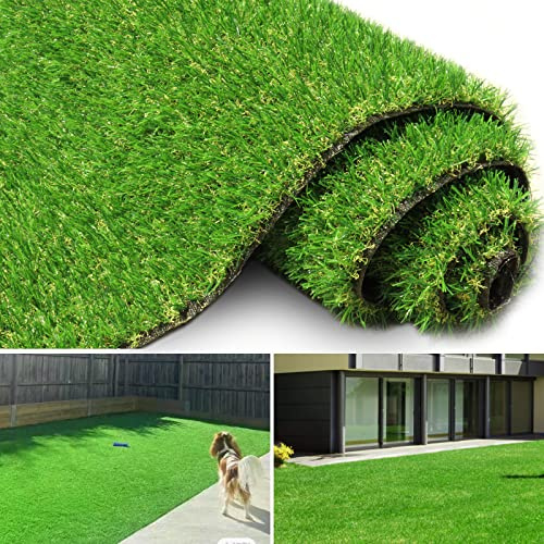 FREADEM Gazon artificiel pour chiens de compagnie, 0,9 x 1,5 m, gazon synthétique avec trous de drainage, tapis de gazon synthétique pour intérieur et extérieur, pour jardin, gym, terrasse, balcon,