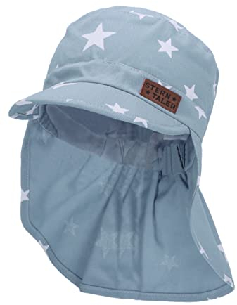 Sterntaler Baby Jungen Schirmmütze Baby Schirmmütze mit Nackenschutz Sterne - Schirmmütze Baby, Baby Mützen - aus Baumwolle - himmelblau, 51
