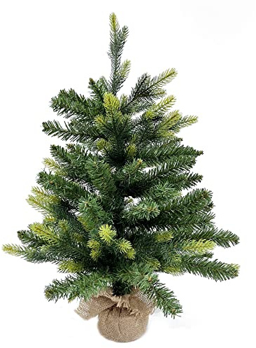 Rebecca Mobili Albero Di Natale Piccolo, Mini Albero Di Natale, Montato, Supporto Con Rivestimento Tela, Addobbi Natalizi - Misure: 60 x 35 x 35 cm (HxLxP) - Art. RE6771