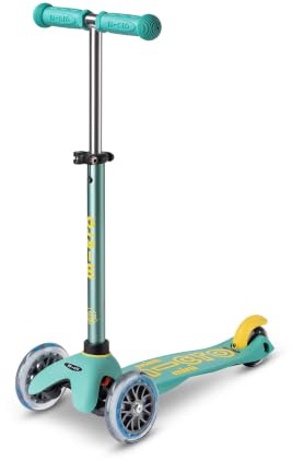 Micro® | Mini Deluxe LED | Patinete 3 Ruedas con Luz | Niños 2 a 5 años | | Inclínate y Gira | Manillar en T de Altura Regulable | Scooter Infantil | Iluminación LED | El Original | Ingeniería Suiza